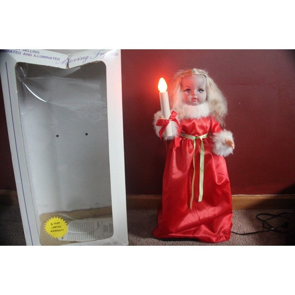 Display Arts Christmas Halloween Animated Motionette Decor caroler Girl